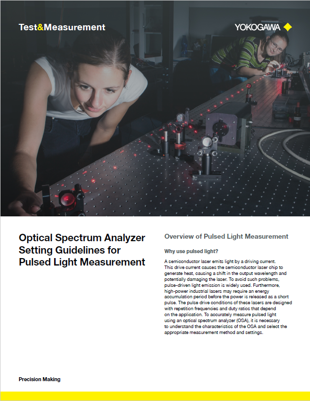 Optical Spectrum Analyzer Setting Guidelines for Pulsed Light Measurement | Yokogawa Test&Measurement